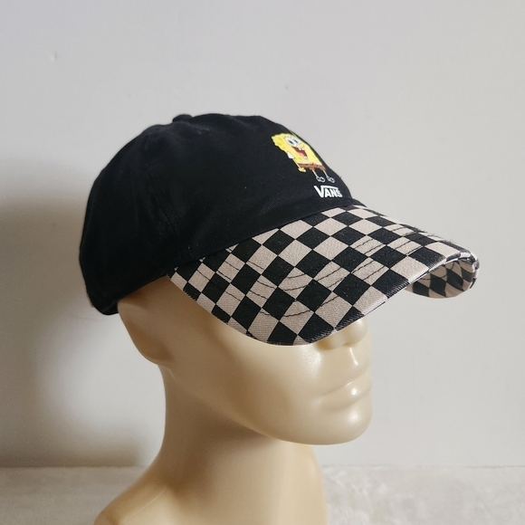 Vans x SpongeBob Court Side Dad Black White Checkered Hat Cap - Picture 8 of 15